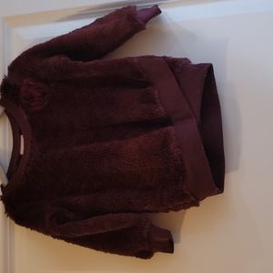 Faux fur burgundy sweater size 24 months
